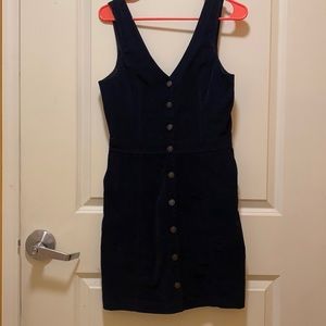 Corduroy Black Button Front Dress